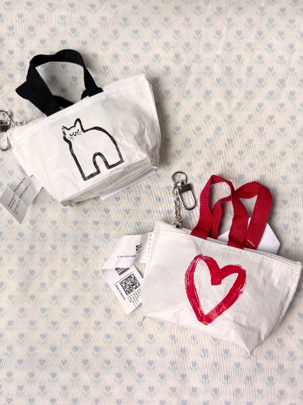 IKEA Knolig Coin Purse Pouch Lot of 2 Cat & Heart NWT from Japan